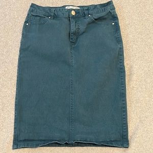 Jupe De Abby Teal Women’s Midi Denim Skirt